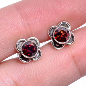 Handmade Admired 925 Sterling <b>Silver</b> <b>Stud</b> Earring with Amethyst Gemstone Gold Plated Online Wholesale Jewelry for Weddings - Product Image 5