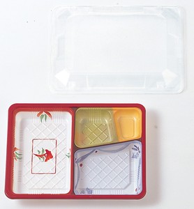Boîte à lunch bento japonaise à emporter, jetable, couleur, 4 compartiments, compatible micro-ondes, contenants alimentaires en plastique, emballage pour sushi - Product Image 2