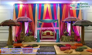 Telones de Fondo Ligeros con Trabajo Zari para Bodas Indias, Personalizables, para Escenarios de Mehandi y Sangeet - Product Image 4