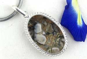 Top Quality 92.5 Sterling Silver Smooth Oval Shape Natural Butterfly Jasper Gemstone Women <b>Jewelry</b> <b>Handmade</b> Pendant - Product Image 6