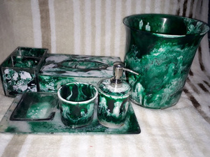 Bocina, hueso, Perla Madre y resina, conjunto de baño, los mejores productos - Product Image 6