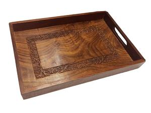 ถาดไม้โบราณทำมือ ถาดเสิร์ฟไม้ชีชามแท้ทำมือ สำหรับใช้ในบ้าน/สำนักงาน ถาดเสิร์ฟอาหารตกแต่ง - Product Image 6