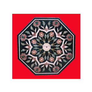 Black Octagon Marble Inlay Table Top - Product Image 1