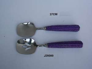 Recién llegado, mango con incrustaciones de hueso en acabado antiguo, juego de servidor de ensalada en manijas de acero pulido, cubiertos, juego de ensalada de acero - Product Image 5