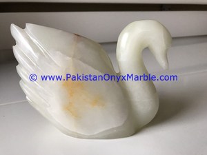 STATUE de cygne sculptée, STATUE en ONYX blanc, longue vie Pakistan, meilleur prix - Product Image 5