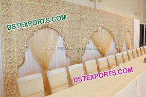 Cortina de fondo de boda bordada, telón de estilo de templo de boda indio, Mandap, nuevo diseño - Product Image 3