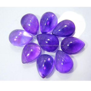 Améthyste Cabochon naturel en forme de poire pour la fabrication de bijoux pierres précieuses calibrées directement de l'Inde Fabricant - Product Image 1
