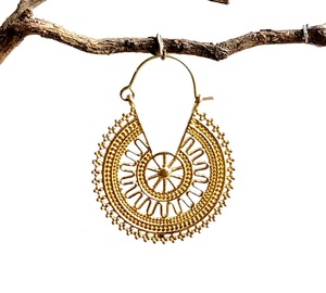 A Unique Women Earring Bohemian Earring Brass <b>Hoop</b> Earring - Product Image 2
