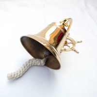 Style Antique Décoratif Nautique 6 Pouces En Laiton Lourd En Métal Suspendu Cloche De Porte Nouveauté Cadeau pour Marine Sailor Ship Wheel Fans