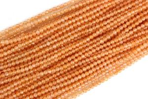 À Qualité Semi-précieuses Pierre Strands12.5 "Long Naturel Peach Moonstone Micro Facettes Rondelle Perles En Gros - Product Image 2