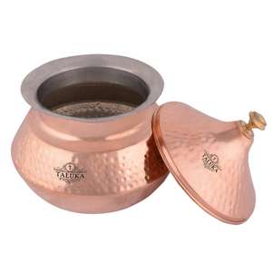 La mejor calidad hecho a mano 50 Oz redonda Mughlai diseño cobre Biryani olla de cocina - Product Image 2