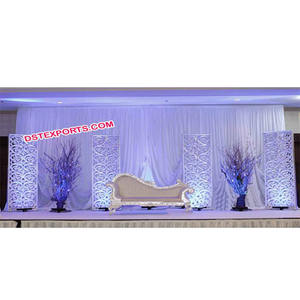 Designer Flat Backdrop Frames <b>Flower</b> Self Standing Wedding <b>Panels</b> Silver Wedding Backdrop <b>Panel</b> Frames - Product Image 1
