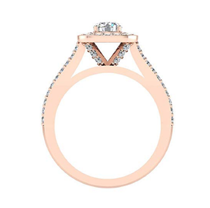 Anillo de Compromiso con Diamante Natural Redondo de 1.00TCW en Oro Rosa con Engaste de Puntas para Mujer - Product Image 3
