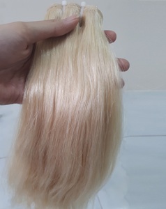 100% extensions de cheveux vietnamiens vierges brutes trame de cheveux humains Style de vague droite soyeuse longueurs étirées 28-30 pouces couleur blonde - Product Image 4