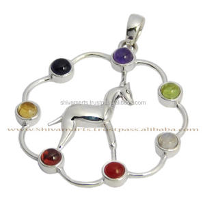 Buena calidad amatista multicolor piedra preciosa 925 Plata Animal colgante joyería fina colgantes y dijes joyería regalo - Product Image 2