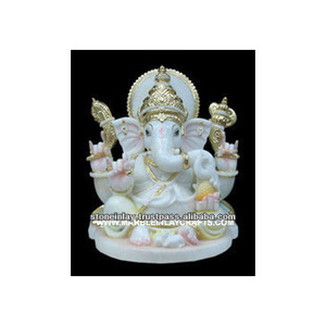 Marbre blanc Dieu Ganesh Statue - Product Image 1