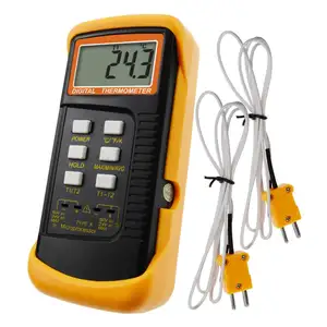 Digital 2 Channels K-Type Thermometer 2 Thermocouples 50 ~ 1300degC (-58 ~ 2372degF) Handheld High Temperature Meter Sensor