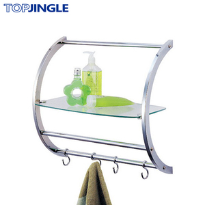 Industrial Design 2-Tier <b>Wall</b> <b>Mounted</b> Metal <b>Shelf</b> with Single Rail for Hotels and Apartments - Product Image 5