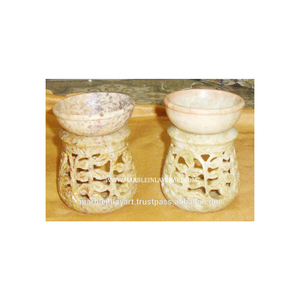 Beautiful Indian Soapstone Aroma <b>Oil</b> <b>Burner</b> PK Model 14041 with International Safe Packing - Product Image 1