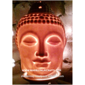 Statue de bouddha en marbre rouge, grande pierre rouge - Product Image 1