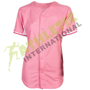 Vêtements de baseball et de softball Maillot de baseball à manches courtes Col en V pour femmes T-shirts et hauts de baseball Matériau et couleur personnalisés - Product Image 2