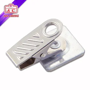Name Card Metal Clip ID Badge Holder Clips With Square Pad