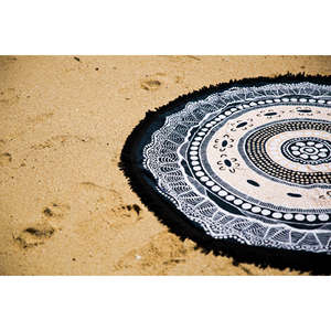 Hecho en Turquía Toalla de playa Roundie de 150 cm con borlas de Factory roundie RBT Collection - Product Image 1