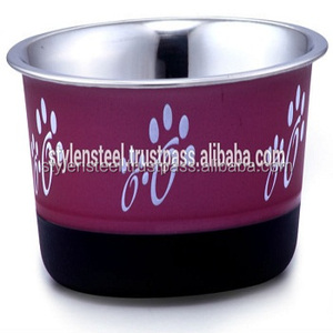 ชามผสมสแตนเลสผสมพร้อมฐานซิลิโคนเป็นมิตรกับสิ่งแวดล้อมฟิวชั่นสีแดงเข้มสำหรับใช้ในชีวิตประจำวัน - Product Image 3