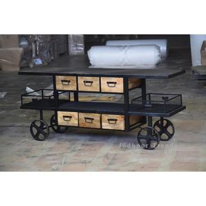 Carrito de cocina Industrial de Metal y madera con Mango de alta calidad, carrito con cajones - Product Image 1