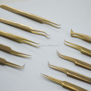 Pince à épiler de technique de cils de volume russe pince à épiler d'extension de cils de sourcil incurvée outil de beauté personnalisé avec marque privée - Product Image 1