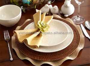 Bruine Rotan Placemat Inbouw, Rieten Oplader Plater Voor Bruiloft/Eettafel Home Decor Handwerk - Product Image 4