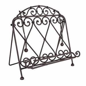 Support de livre de cuisine vintage en fer noir pour la cuisine et la maison Support de livre de recettes décoratif en métal Paniers de rangement élégants - Product Image 2