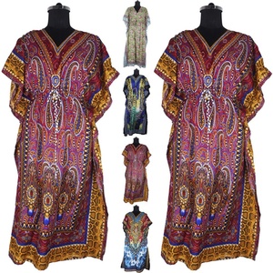 Vestido largo musulmán de talla grande con estampado islámico, venta al por mayor - Product Image 2