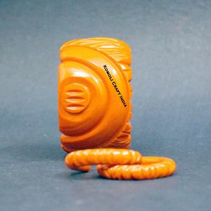 กว้างสีส้มแกะสลักกำไลเครื่องประดับโบราณสร้อยข้อมือวินเทจเสื้อผ้าย้อนยุค - Product Image 2