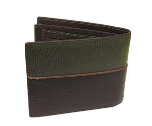 กระเป๋าสตางค์หนังผู้ชายสีดำเขียวลายดีไซเนอร์ แต่งด้าย ปิดแบบเปิด พร้อมคุณสมบัติป้องกัน RFID ความยาวสั้น ซับในโพลีเอสเตอร์ - Product Image 4