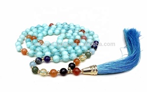 Unisex Bohemian BOHEMIA Style 7 Chakra Mala Beads Necklace Amazonite Gemstone Tassel Party Buddhism Gift for Women and Men - Product Image 2