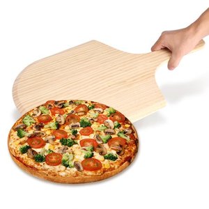 Bandeja para servir de madera natural Plato de pizza con asa para restaurante y hoteles Bandeja para servir pizza a la venta - Product Image 3