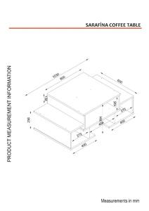 Exclusive Luxury Chipboard Sarafina Coffee Table White-Noyer de Turkiye Best Seller - Product Image 6