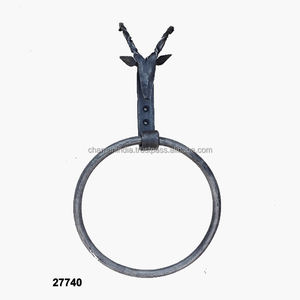 <b>Hand</b> Forged Metal <b>Towel</b> Ring, Iron Handmade <b>Towel</b> <b>Holder</b> for Bathroom and Kitchen - Product Image 1