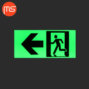 Factory Price Photoluminescent Sign Photoluminescent Self Adhesive Sign Luminous Exit Signs