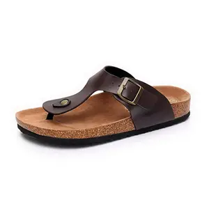 Sandal Kulit Pria, Sandal Gabus Datar Kualitas Bagus