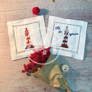 Lavande conceptions serviettes de table en lin coton brodé serviettes ourlet serviettes avec monogrammes - Product Image 6