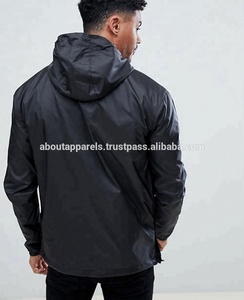 Vestes avec poches intérieures personnalisées en vrac Haut pull blanc uni coupe-vent à ourlet incurvé en nylon - Product Image 2