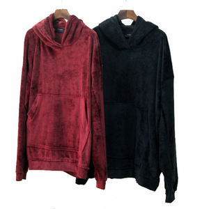<b>Women's</b> Unisex Winter <b>Long</b> Oversize Velvet Embroidered Streetwear <b>Hoodie</b> Custom - Product Image 1