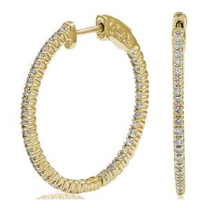 ต่างหูห่วงประดับเพชรด้านในแฟชั่นทันสมัยเครื่องประดับอัญมณีแท้ - Product Image 1