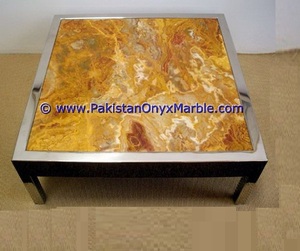 Mesa de Centro de Ónix con Superficie de Mármol Artificial - Product Image 1
