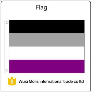 Cheap Stock 100%polyester 3*5ft LGBT Asexual Pride Flag with Grommets - Product Image 5