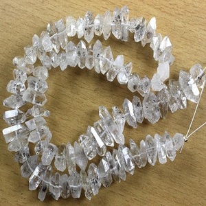 Herkimer เครื่องเจาะเพชรธรรมชาติ,เครื่องเจาะหินอัญมณีทรงกลมสองชั้นแบบหยาบเจาะรูตรงกลางเครื่องประดับดิบ - Product Image 5