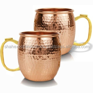 แก้วมักทองแดงบริสุทธิ์พร้อมด้ามทองเหลืองแก้วมักมอสโกมิวล์สำหรับดื่มเบียร์และน้ำดื่มแก้วทองแดงงานฝีมือ - Product Image 2