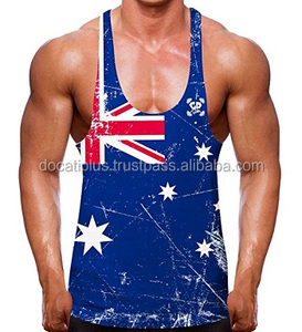 Débardeurs de sport en coton 100% personnalisés OEM avec impression numérique 3D du drapeau national - Product Image 1